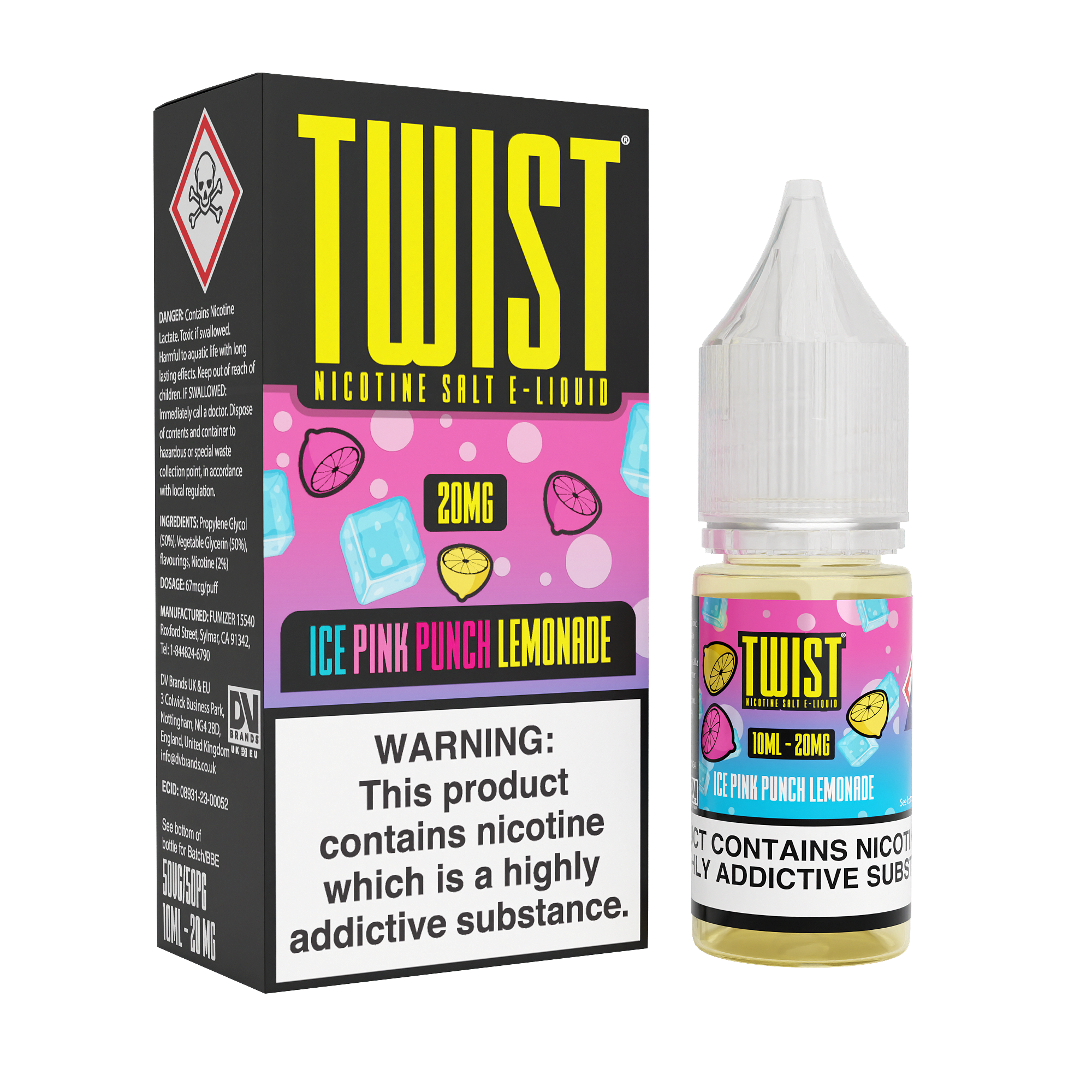Iced Pink Punch Lemonade  Nic Salt by Twist E-Liquids