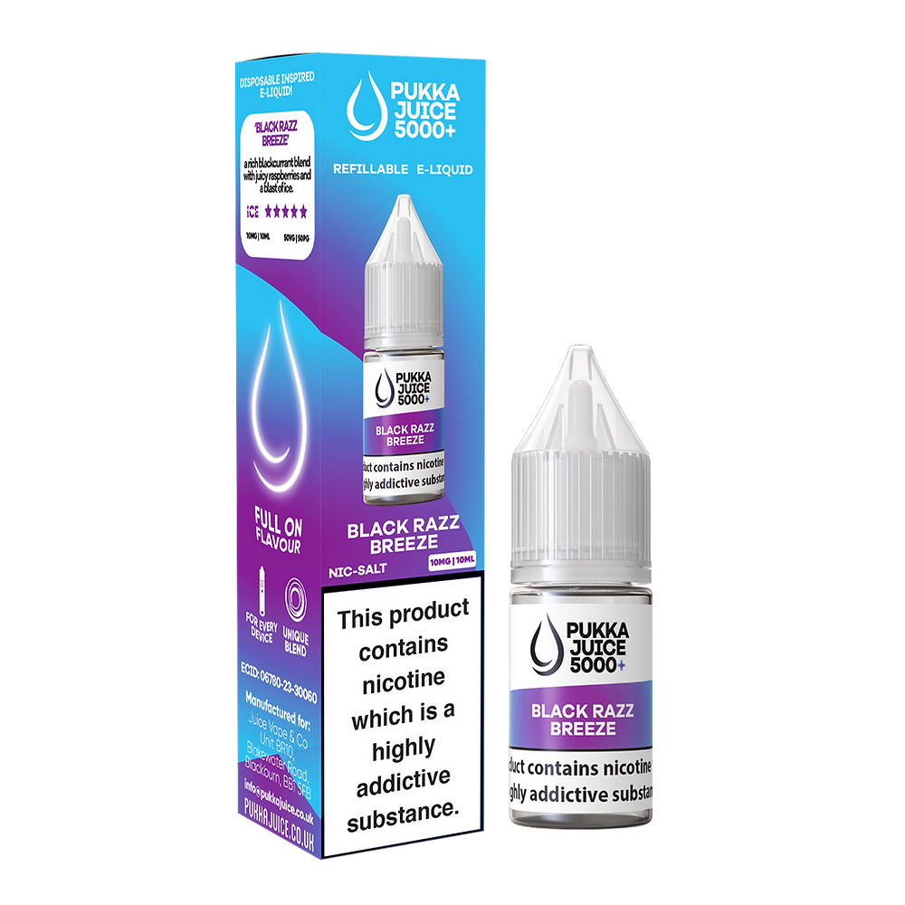 Black Razz Breeze by Pukka Juice Nic Salt 5000+