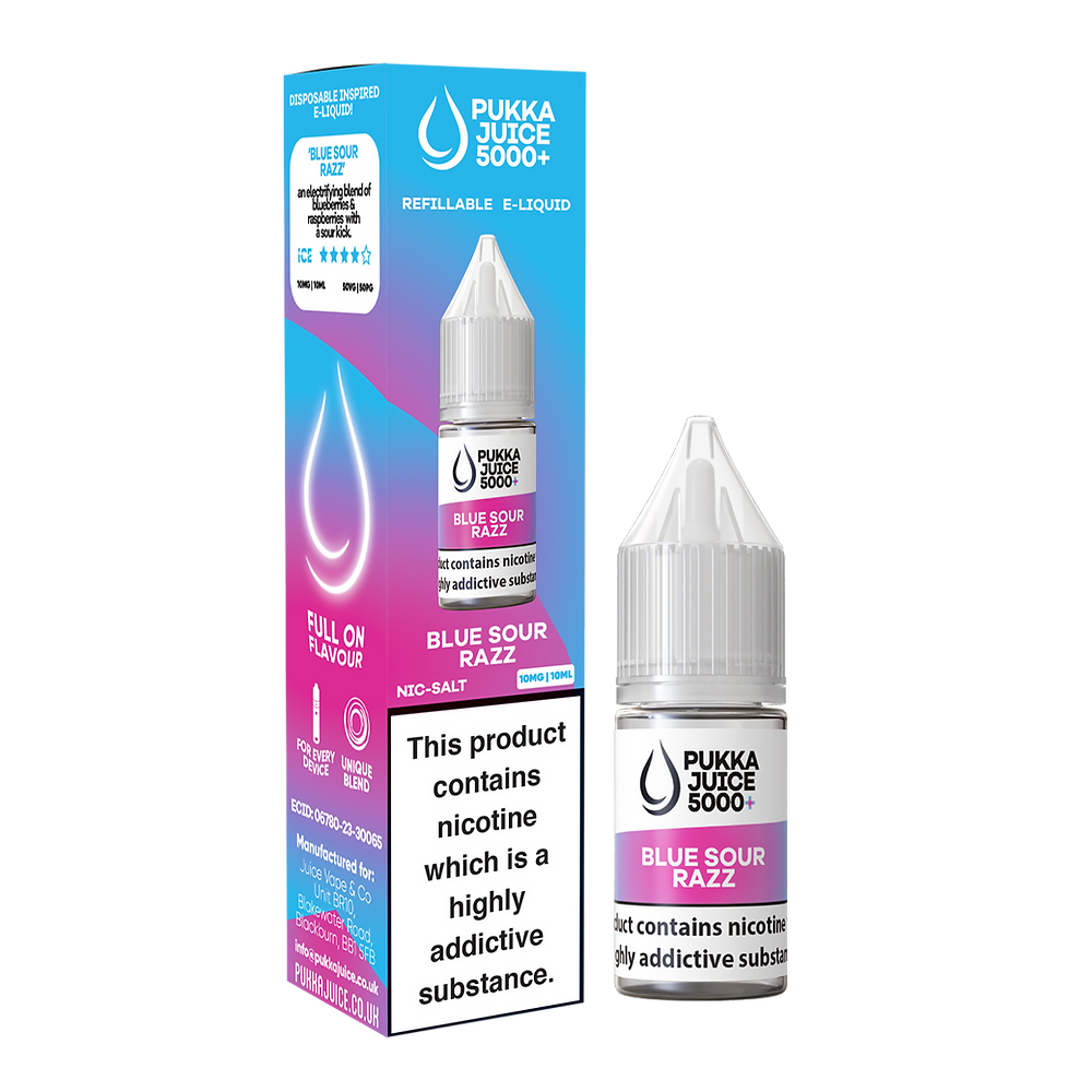 Blue Sour Razz by Pukka Juice Nic Salt 5000+