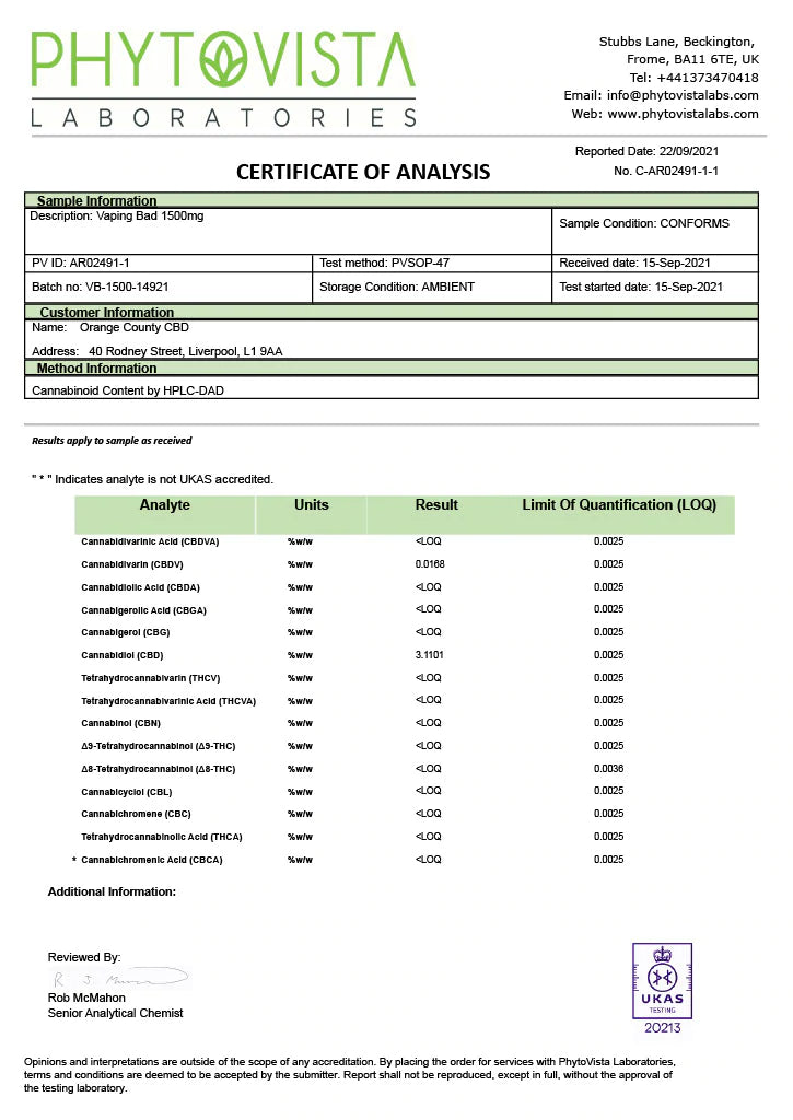 Mr Berg CBD E-Liquid by Orange County CBD
