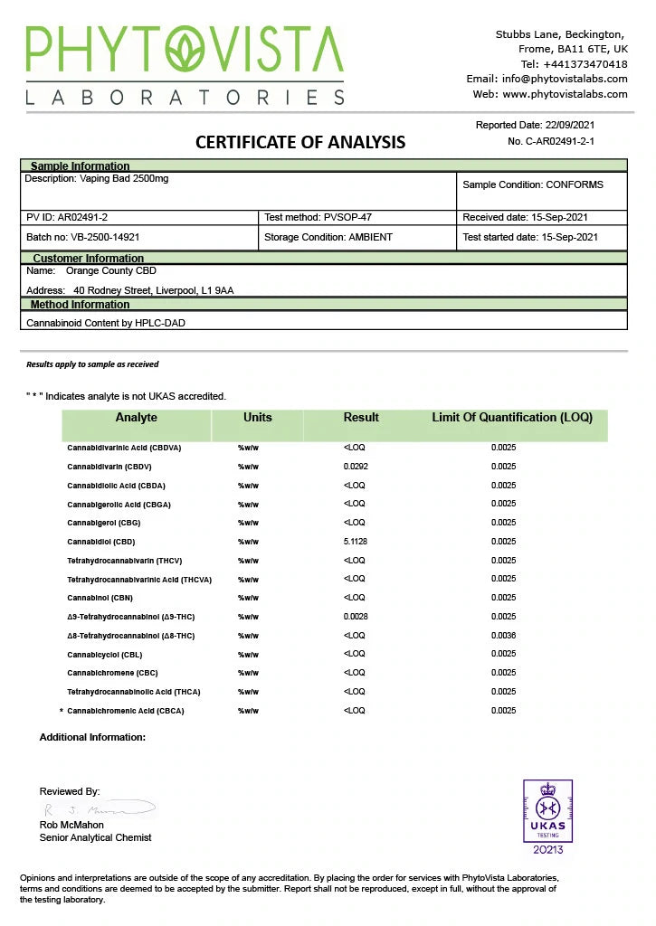 Mr Berg CBD E-Liquid by Orange County CBD