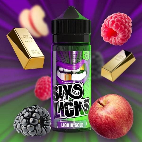 SIX LICKS LIQUID GOLD 100ML SHORTFILL-ManchesterVapeMan