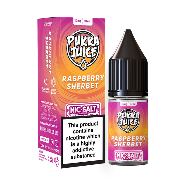 Raspberry Sherbet Nic Salt by Pukka Juice