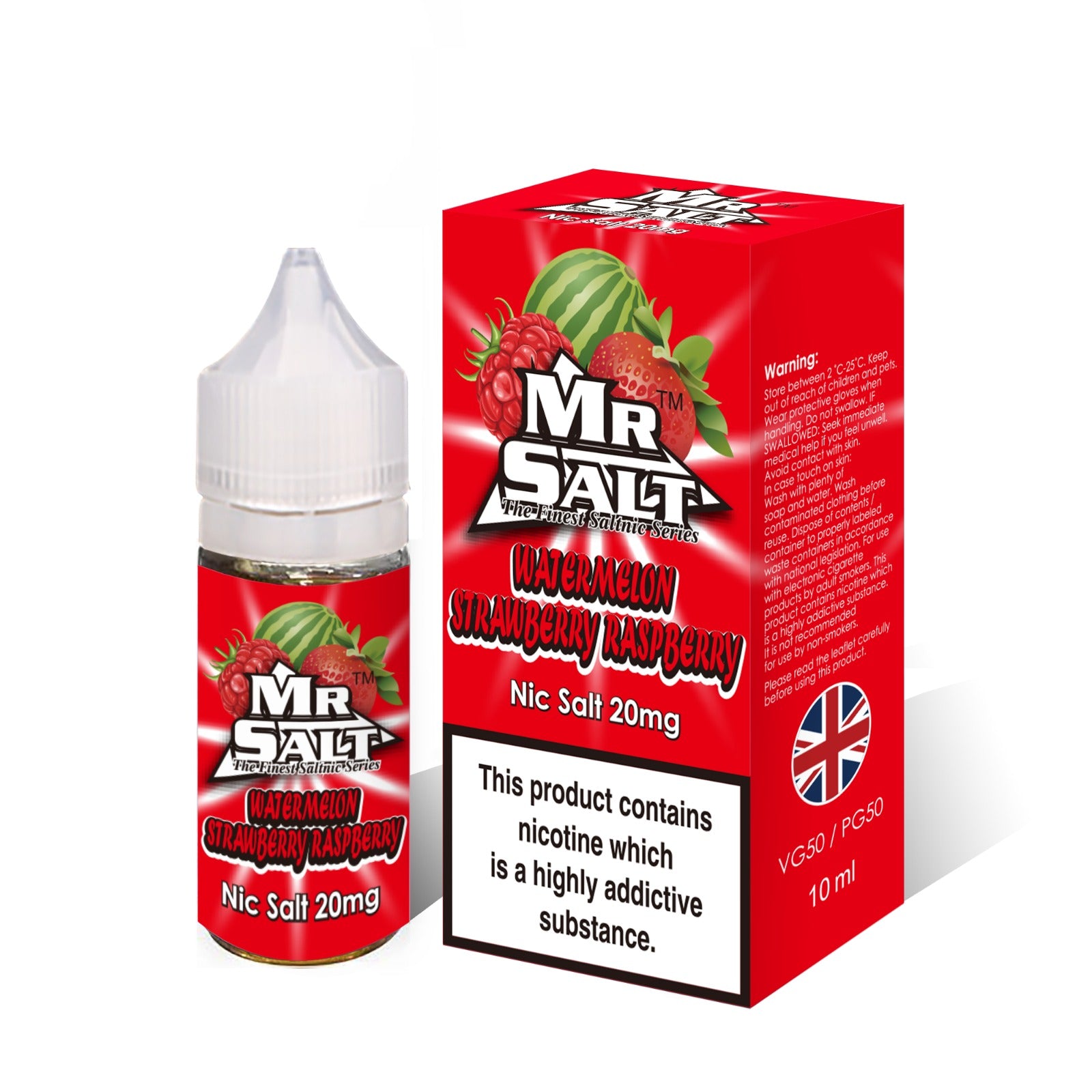 Watermelon Strawberry Raspberry Nic Salt by Mr Salt