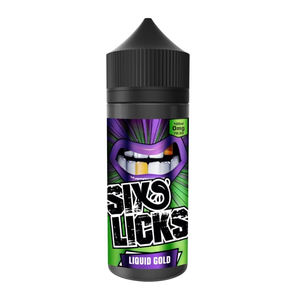 SIX LICKS LIQUID GOLD 100ML SHORTFILL-ManchesterVapeMan